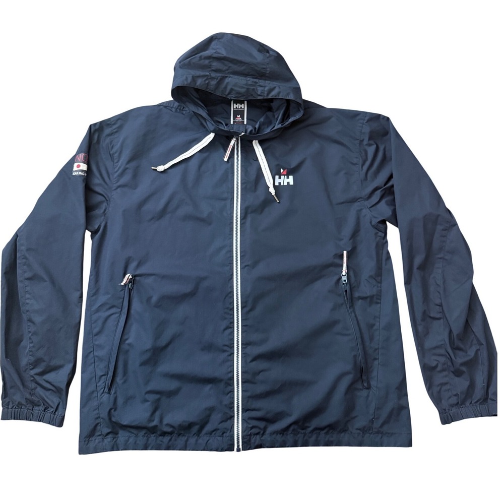 Helly Hansen Mens XXL Sailing Port Windbreaker Jacket Navy Blue Full Zip SKU188
